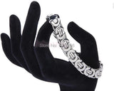5pcs Stainless Steel Flat Byzantine Chain Link Bracelet For Women 8.66''