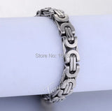 5pcs Stainless Steel Flat Byzantine Chain Link Bracelet For Women 8.66''
