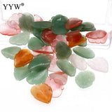 5pcs/Bag Leaf Natural Stone Pendant 24x18mm For DIY Jewelry Making