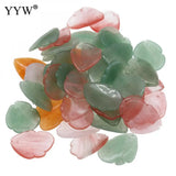 5pcs/Bag Leaf Natural Stone Pendant 24x18mm For DIY Jewelry Making