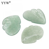 5pcs/Bag Leaf Natural Stone Pendant 24x18mm For DIY Jewelry Making