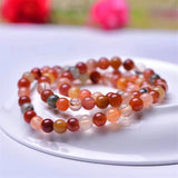 6 MM Colorful Fukurokuju Jades Stone Round Bead Bracelet Long Necklace