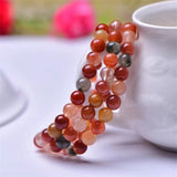 6 MM Colorful Fukurokuju Jades Stone Round Bead Bracelet Long Necklace