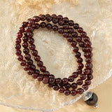 6MM Natural Stone Garnet Round Bead Yaga Bracelet For Women