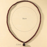 6MM Natural Stone Garnet Round Bead Yaga Bracelet For Women