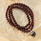 6MM Natural Stone Garnet Round Bead Yaga Bracelet For Women
