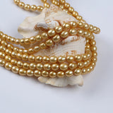 7-8mm Golden Freshwater Rice Pearl Loose String