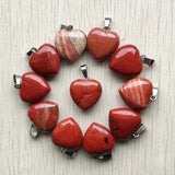 Rainbow Stone Heart Pendants for Jewelry Making 25pcs