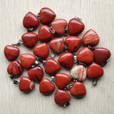 Rainbow Stone Heart Pendants for Jewelry Making 25pcs