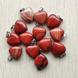 Rainbow Stone Heart Pendants for Jewelry Making 25pcs