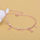 Korea Style Rose Rhinestone Anklets Jewelry