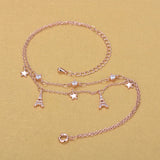 Korea Style Rose Rhinestone Anklets Jewelry