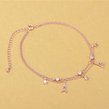 Korea Style Rose Rhinestone Anklets Jewelry
