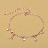 Korea Style Rose Rhinestone Anklets Jewelry