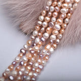 Mini 4-5mm Baroque Pearl Necklace with Light Side Holes