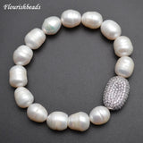 Pearl Beads CZ Charm Bracelet Elegant Party Jewelry
