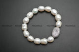 Pearl Beads CZ Charm Bracelet Elegant Party Jewelry