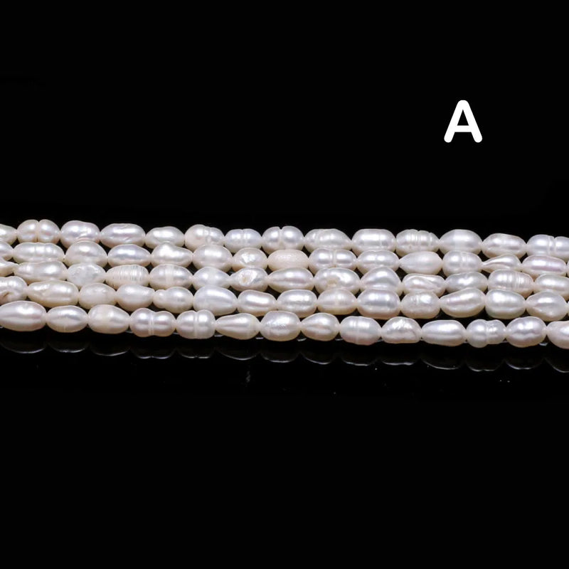 Freshwater Pearl Beads Rice Shape Punch Loose Beads DIY Necklace Bracelet