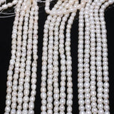 Freshwater Pearl Beads Rice Shape Punch Loose Beads DIY Necklace Bracelet