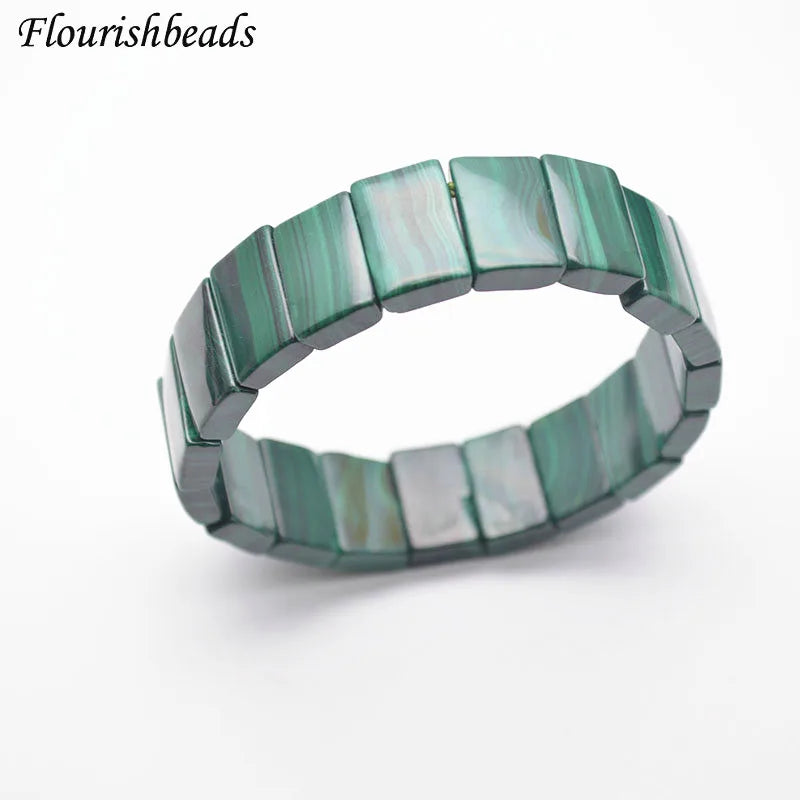 Natural Malachite Rectangle Beads Bracelet Fine Jewelry