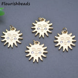 CZ Pave Sun Sunflower Charms for Jewelry Making 20pc