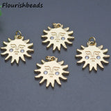CZ Pave Sun Sunflower Charms for Jewelry Making 20pc