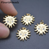 CZ Pave Sun Sunflower Charms for Jewelry Making 20pc
