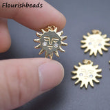 CZ Pave Sun Sunflower Charms for Jewelry Making 20pc