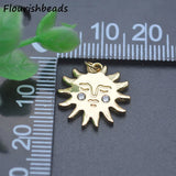 CZ Pave Sun Sunflower Charms for Jewelry Making 20pc