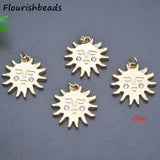 CZ Pave Sun Sunflower Charms for Jewelry Making 20pc