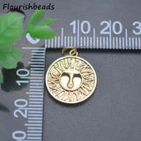 18k Plated Round Flower Charms Pendants for Jewelry Making