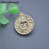18k Plated Round Flower Charms Pendants for Jewelry Making