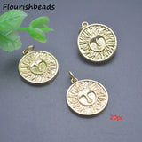 18k Plated Round Flower Charms Pendants for Jewelry Making