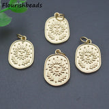 18k Plated Flower Face Charms for Jewelry Making Set