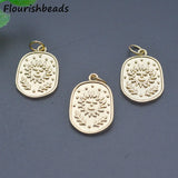 18k Plated Flower Face Charms for Jewelry Making Set