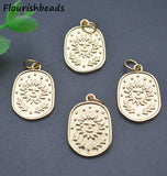 18k Plated Flower Face Charms for Jewelry Making Set