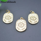 18k Plated Flower Face Charms for Jewelry Making Set
