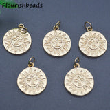 18k Plated Sun Face Charms for Jewelry Making 20pc