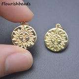 18k Plated Sun Face Charms for Jewelry Making 20pc