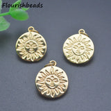 18k Plated Sun Face Charms for Jewelry Making 20pc