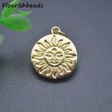 18k Plated Sun Face Charms for Jewelry Making 20pc