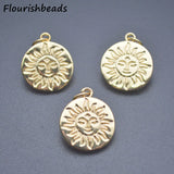 18k Plated Sun Face Charms for Jewelry Making 20pc
