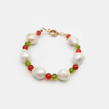 Baroque Pearl Strawberry Crystal Beads Bracelet Jewelry