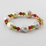 Baroque Pearl Strawberry Crystal Beads Bracelet Jewelry