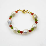 Baroque Pearl Strawberry Crystal Beads Bracelet Jewelry
