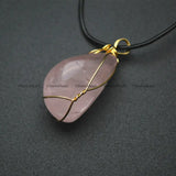 Rose Quartz Irregular Pendant Healing Gemstone Necklace