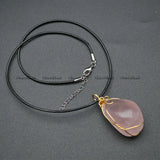 Rose Quartz Irregular Pendant Healing Gemstone Necklace