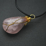 Rose Quartz Irregular Pendant Healing Gemstone Necklace