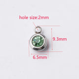 Stainless Steel Birthstone Charms 12pcs DIY Birthday Stones 6.5mm
