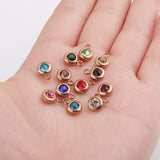 Stainless Steel Birthstone Charms 12pcs DIY Birthday Stones 6.5mm